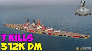 World of WarShips | Großer Kurfürst | 7 KILLS | 312K Damage - Replay Gameplay 1080p 60 fps