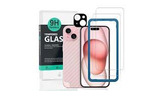 iPhone 15 5G Tempered glass ibywind Protector With Easy Install Kit And Camera Lens Protector