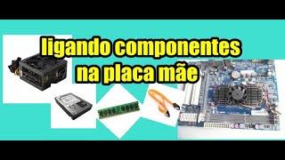 LIGANDO COMPONENTES NA PLACA MÃE _ informatica na prática