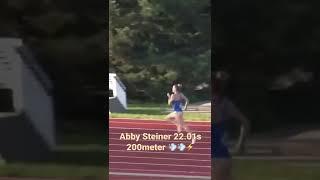 Abby Steiner Indoor 200meter record holder Cruises a 22.01 in the 200m Semi-finals!  #shorts