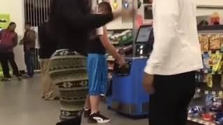 Hood chick takes her boyfriend shoes in Walmart for cheating 