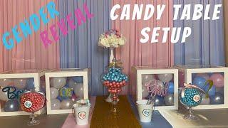 How to set up a candy buffet table | Candy Table Ideas | Gender Reveal Decoration Ideas