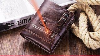 Men Leather Wallet Online:KAVIS Free Engraving Name PORTFOLIO Gift Male Coin Purse Pocket Money Bag