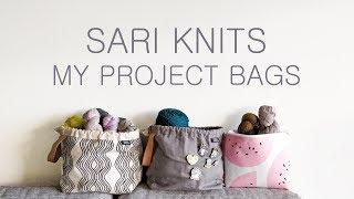 Sari knits: My project bags.