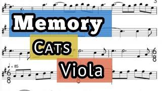 Memory I Viola I Sheet Music Backing Track Play Along Partitura I Cats