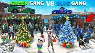 Franklin Blue Gang VS Shinchan Green Gang Christmas Celebration In GTA 5!