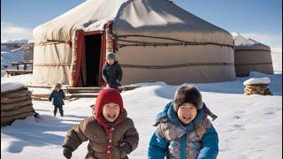 Family trip in Mongolia day 1 ; -30 degree ; indoor ice skiating