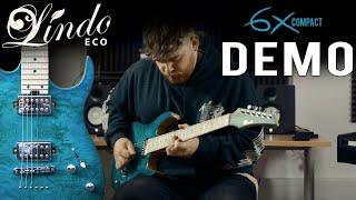 Lindo 6X Compact Bamboo Quilted Maple Electric Guitar Playthrough and Demo