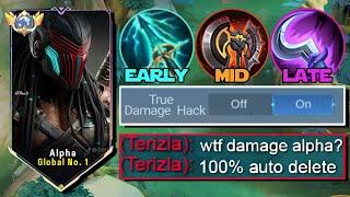 WTF DAMAGE!! ALPHA TRUE DAMAGE ONE-SHOT BUILD TANKY BUT DEADLY (damage hack build must try)