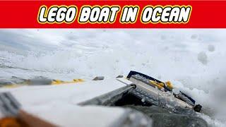 LEGO boat in dangerous ocean waves - will it make to shore?