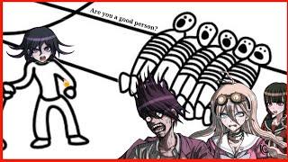 Danganronpa Stories: Kokichi, Miu, Maki, and Kaede Solve Absurd Trolley Problems Part One #gaming