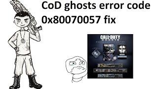 error code 0x80070057 call of duty ghosts (xbox one)