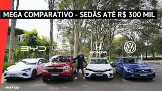 Batalha dos sedãs: VW Jetta GLI, Honda Civic, Ford Maverick ou BYD Seal?