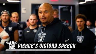 Antonio Pierce's Locker Room Victory Speech vs. Browns | Raiders | NFL