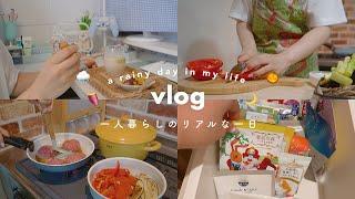 daily life of living alone on a rainy day/go to supermarket and cookingwork at home, tokyo Japan