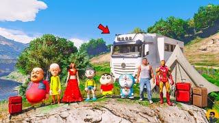 Shinchan & Franklin Start A New Trip Camping Van Journey Los Santos To Forest in GTA 5