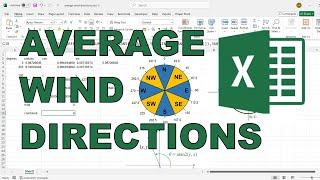 How to average wind directions in excel