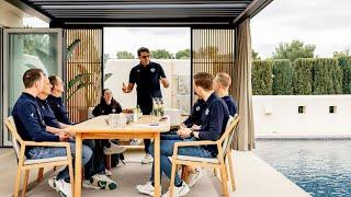 Soudal Quick-Step team meeting under the Renson pergola