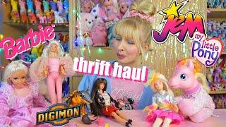 Vintage toy and doll thrift haul - Barbie, Jem & The Holograms, Digimon, G3 My little Pony