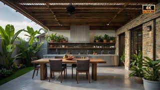 Modern Tropical Outdoor Kitchen Dining Area 2024 | Stunning Design Ideas