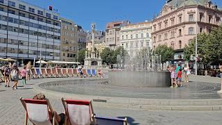 Summer walk in Brno, Czech Republic - just walking, no talking. 4K 60fps