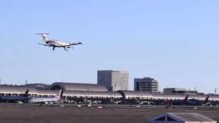 Small Plane Landing - John Wayne Airport - Tractors, Trains & Planes