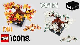 LEGO Icons 10281 BONSAI TREE FALL and WINTER MOC Speed Build & Visual Review