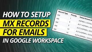 How to Point Your DNS Server to Google Workspace (MX Records Setup)