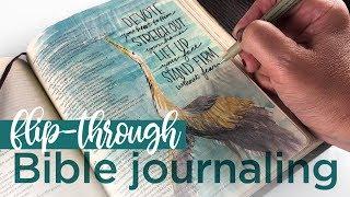 Flipping through art in my Bible journaling art