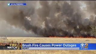 Brush Fire In Hemet Causes Power Outages