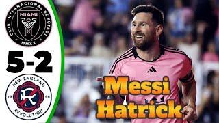 Messi BACK  Inter Miami vs New England 6-2 - Messi Hattrick  - All Goals & Highlights