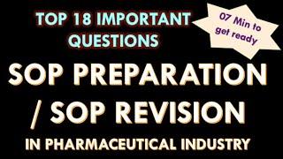 SOP Preparation / SOP revision in pharmaceutical industry l Standard operating procedure l Q & A