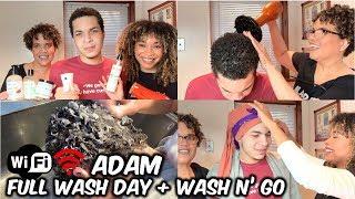 Wash N' Go On My Son/Brother’s Curls! | ft. WiFi Adam + FULL Wash Day