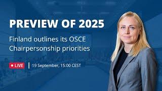 Finland’s 2025 OSCE Chairpersonship priorities