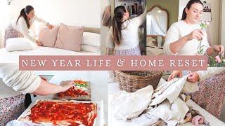 NEW YEAR RESET | mindset refresh, my 2025 goals, toddler meal prep, house reset & laundry day