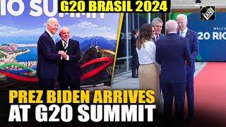 US Prez Joe Biden arrives at G20 Summit venue in Rio, received by Brazilian Prez Lula da Silva