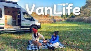 Van Life with Me: Fall Camping Fun in the Golden Fields, DIY Autumn Banner & Korean Gimbap Feast!