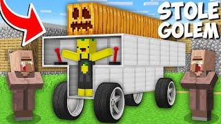 I hid INSIDE GOLEM SPAWN CAR FROM VILLAGER in Minecraft ! HOW TO STOLE GOLEM ?