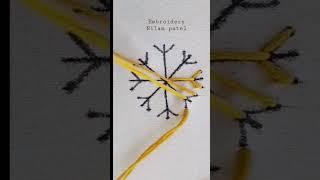 Simple snowflake embroidery design. #shorts #short