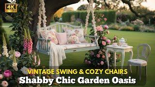 DIY Shabby Chic Garden  Antique Style Swing, Distressed Chairs & Floral Accents