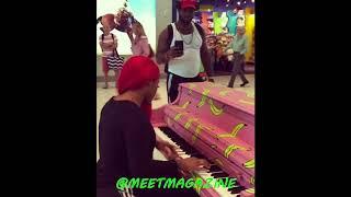 Jhonni Blaze plays the piano at Dallas Texas airport! BAE slays the keys! #guhhatl #lhhny