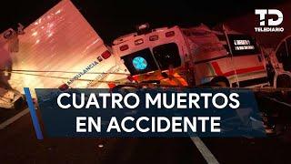 Ambulancia choca contra tráiler en la autopista Monterrey-Laredo; hay 4 muertos y una lesionada