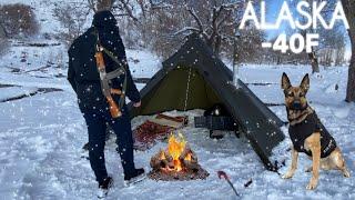 EXTREME COLD Stranded! Heavy Snow Fall -40° Solo Winter Camping 4 Days | Snowstorm HOT TENT