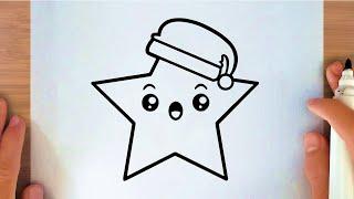 HOW TO DRAW A CUTE CHRISTMAS STAR