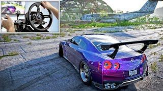 Drifting 1000bhp Nissan GTR - Forza Horizon 5 (w/900° Steering Wheel)