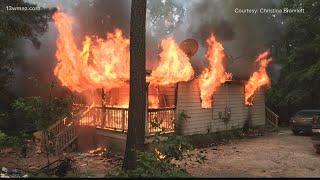 Georgia firefighter hospitalized, family of 8 displaced after Monroe County fire destroys home