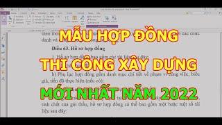 HỢP ĐỒNG XÂY DỰNG năm 2022 gồm những gì....? | Duy Dự Toán