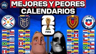 ¿Qué SELECCIÓN TENDRÁ el MEJOR y el PEOR CALENDARIO FINAL de las ELIMINATORIAS CONMEBOL al 2026? 