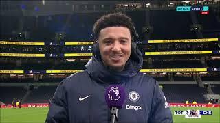 Jadon Sancho Post Match INTERVIEW Tottenham 3   4 Chelsea