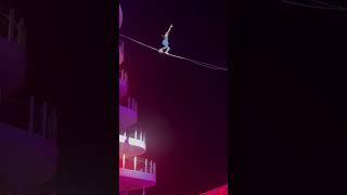 This is hard to do on a cruise ship!  #ocean #tightrope #balance #viral #shorts